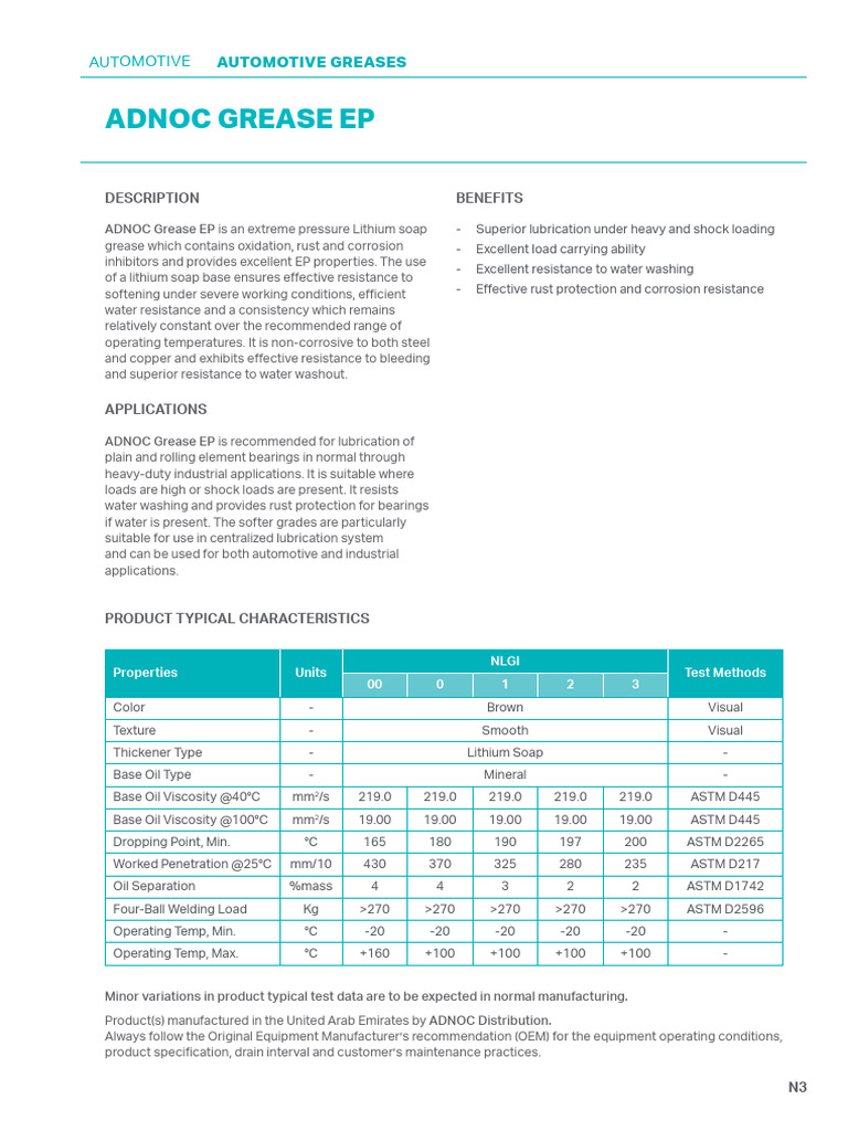 ADNOC GREASE EP PDF Chemical Substances Materials