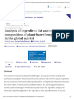 Analysis of Ingredient List and Nutrient Composition of Plant-Based Burgers Available in The Global Market