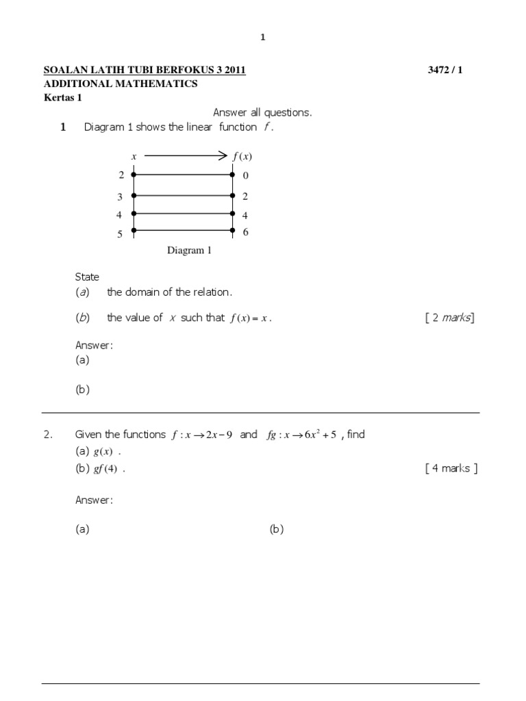 Soalan Latih Tubi Berfokus 3 2011 3472 / 1 Additional 