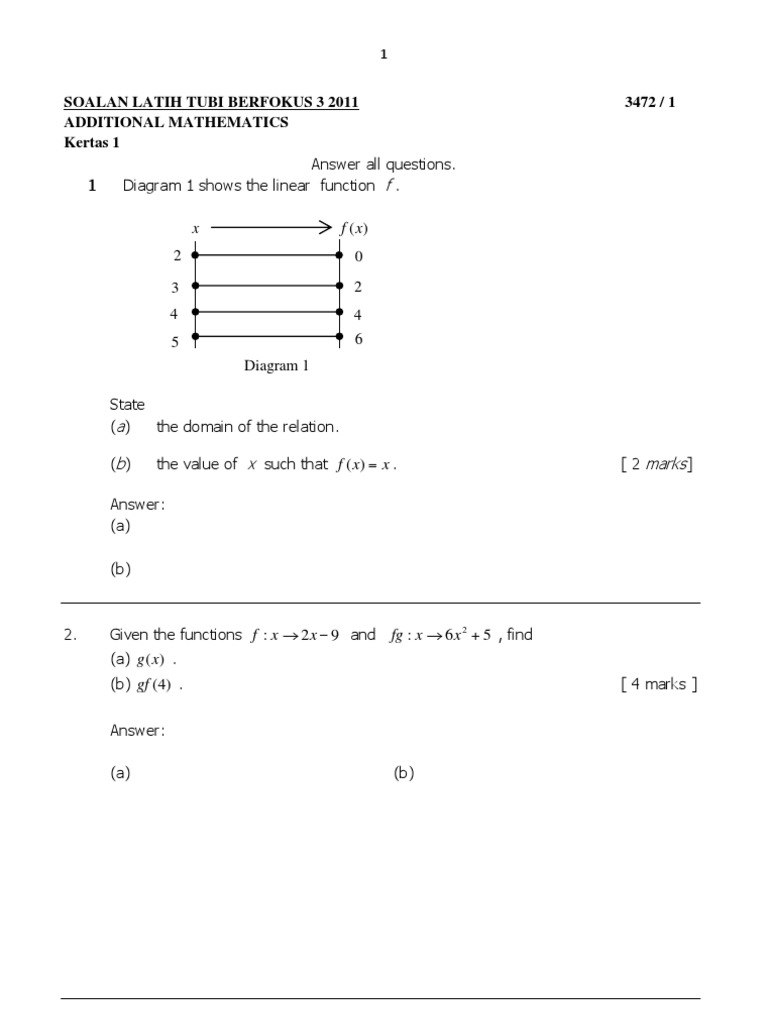 Soalan Add Math Kertas 1 - Contoh Fam