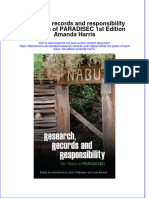 Research Records and Responsibility Ten Years of PARADISEC 1st Edition Amanda Harris