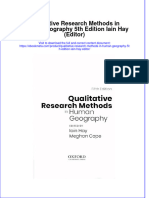 Qualitative Research Methods in Human Geography 5Th Edition Iain Hay Editor Online Ebook Texxtbook Full Chapter PDF