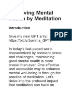 meditation for improving Mental Health