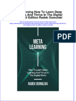 Ebook Meta Learning How To Learn Deep Learning and Thrive in The Digital World 1St Edition Radek Osmulski Online PDF All Chapter