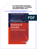 Ebook Revolution of Perovskite Synthesis Properties and Applications 1St Edition Narayanasamy Sabari Arul Online PDF All Chapter