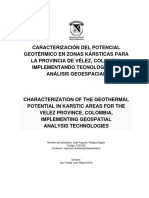 Caracterización del potencial geotérmico en zonas kársticas para la provincia de Vélez, Colombia, Implementando Tecnologías de análisis geoespacial