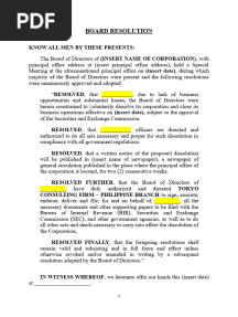 Board Resolution Closure