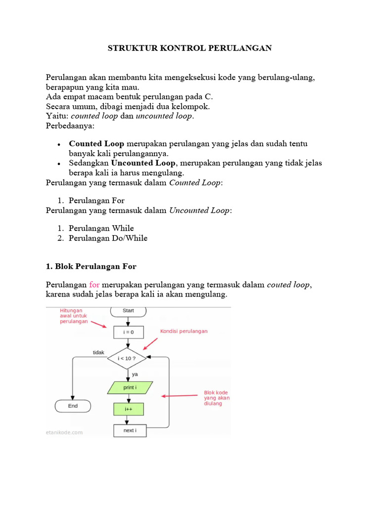 Struktur Kontrol Perulangan | PDF | Komputer