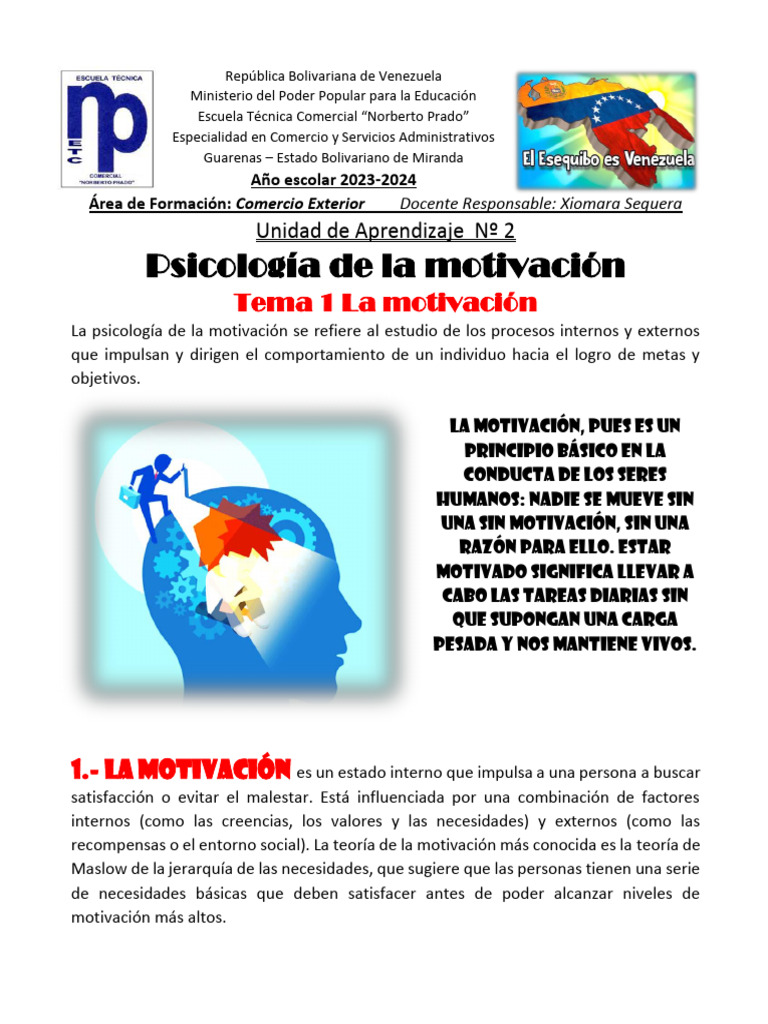 Psicología de la Motivación: Claves y Teorías | PDF | Motivación ...