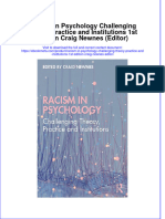 Ebook Racism in Psychology Challenging Theory Practice and Institutions 1St Edition Craig Newnes Editor Online PDF All Chapter