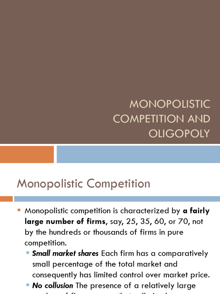8 Monopolistic Competition And Oligopoly Pdf Oligopoly Monopoly