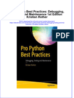 Pro Python Best Practices Debugging Testing and Maintenance 1St Edition Kristian Rother Online Ebook Texxtbook Full Chapter PDF