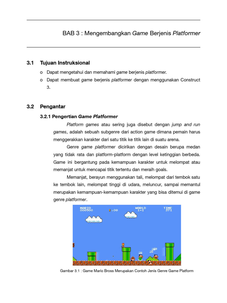 Panduan Membuat Game Platformer di Construct 3 | PDF | Game & Aktivitas ...