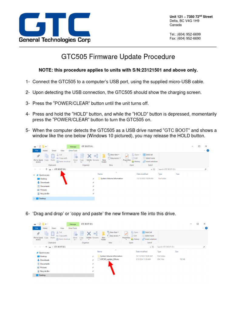 GTC505 Firmware Update Guide | PDF | Technology & Engineering