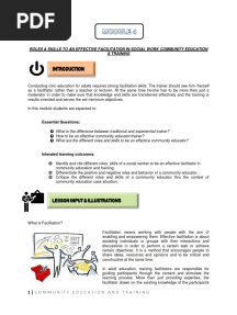 Module 4 - Roles & Skills To An Effective Facilitation in Social Work Community Education & Training