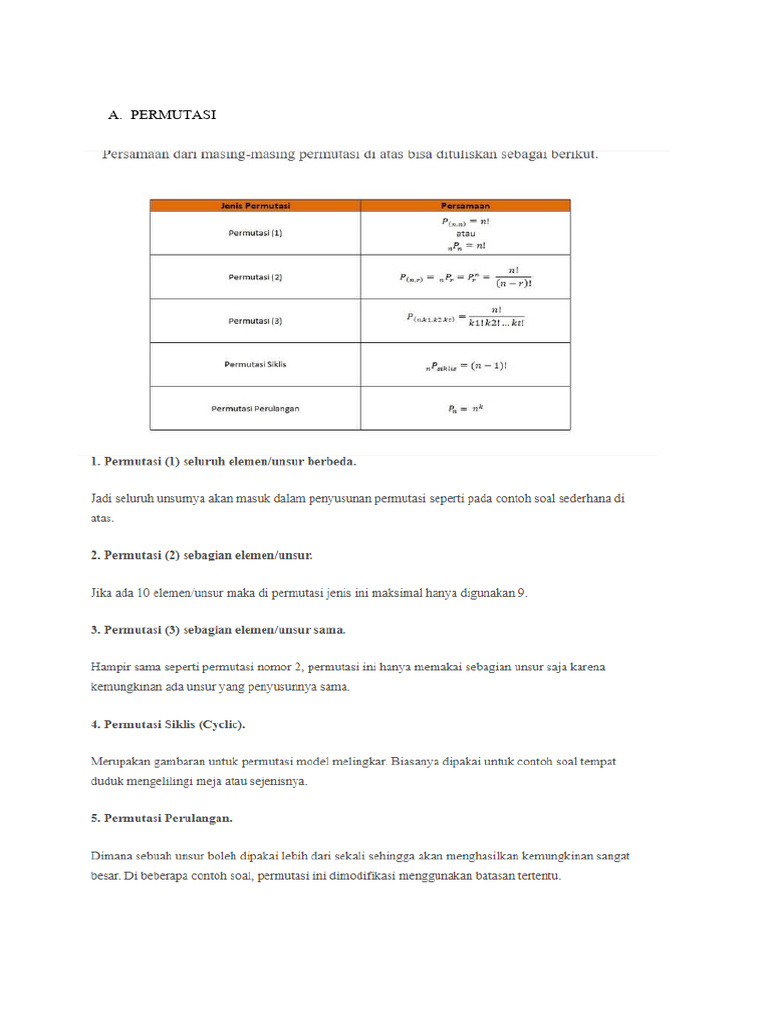 Soal Permutasi dan Penyelesaiannya | PDF