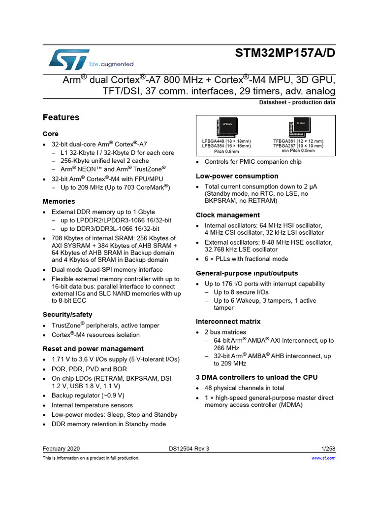 STM 32 MP 157 A | PDF | Computer Engineering | Computer Data