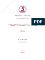 Türkiye'de Sosyoloji II 5. Hafta Ders Notu