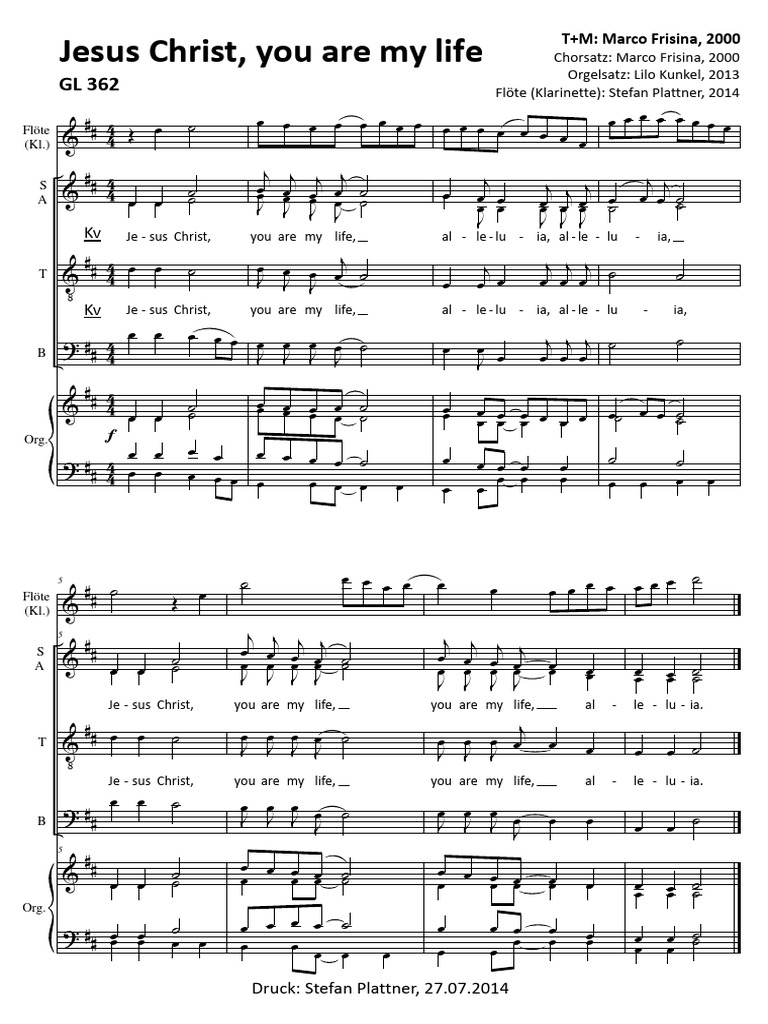 Jesus Christ You Are My Life - Frisina (GL 362) | PDF