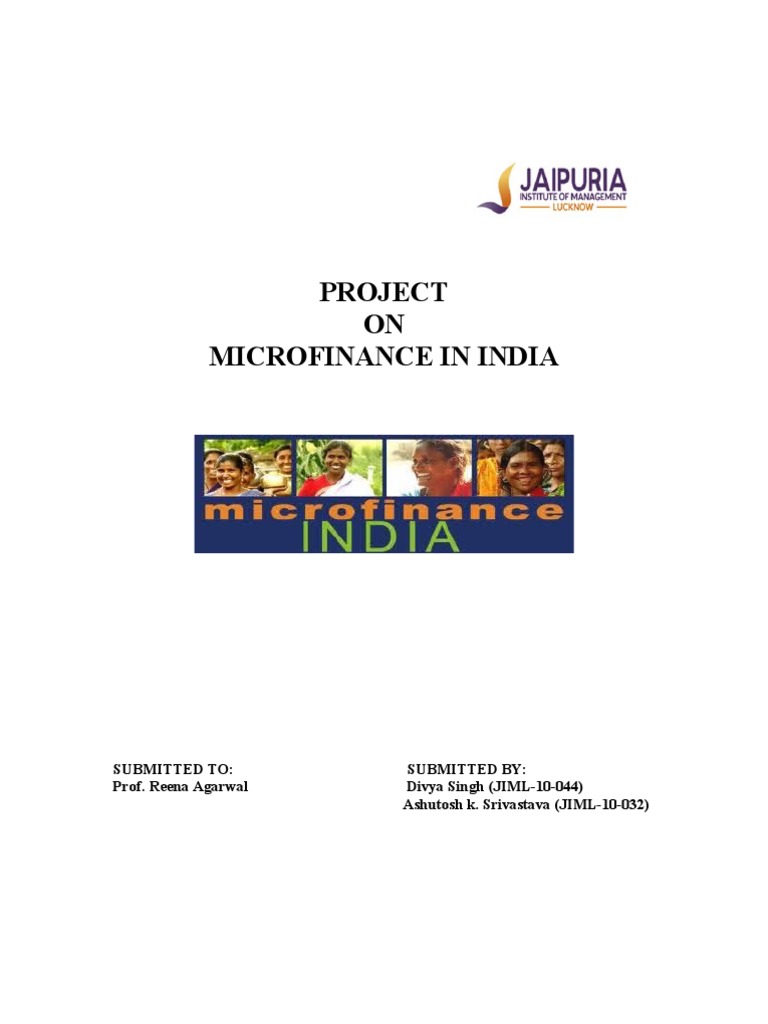 Fms ProjectMicrofinance in India PDF Microfinance Microcredit