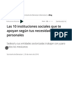 Las 10 Instituciones Sociales Que Te Apoyan Según Tus Necesidades Personales - Secretaría de Bienestar - Gobierno - Gob - MX