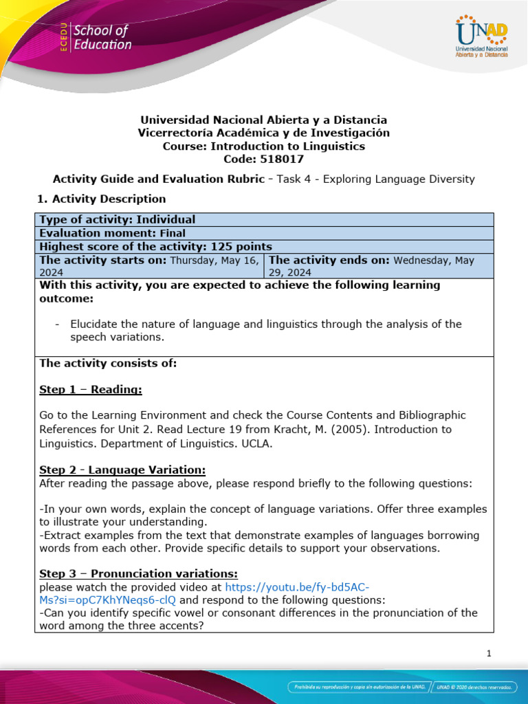 Activity Guide and Evaluation Rubric - Task 4 - Exploring Language ...