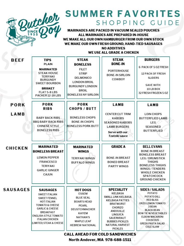 Butcher Boy Summer Favorites Shopping Guide Aug 2023 | PDF | Hamburgers ...