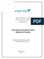 Avaliação Dos Resultados - Ensaio de Tração1