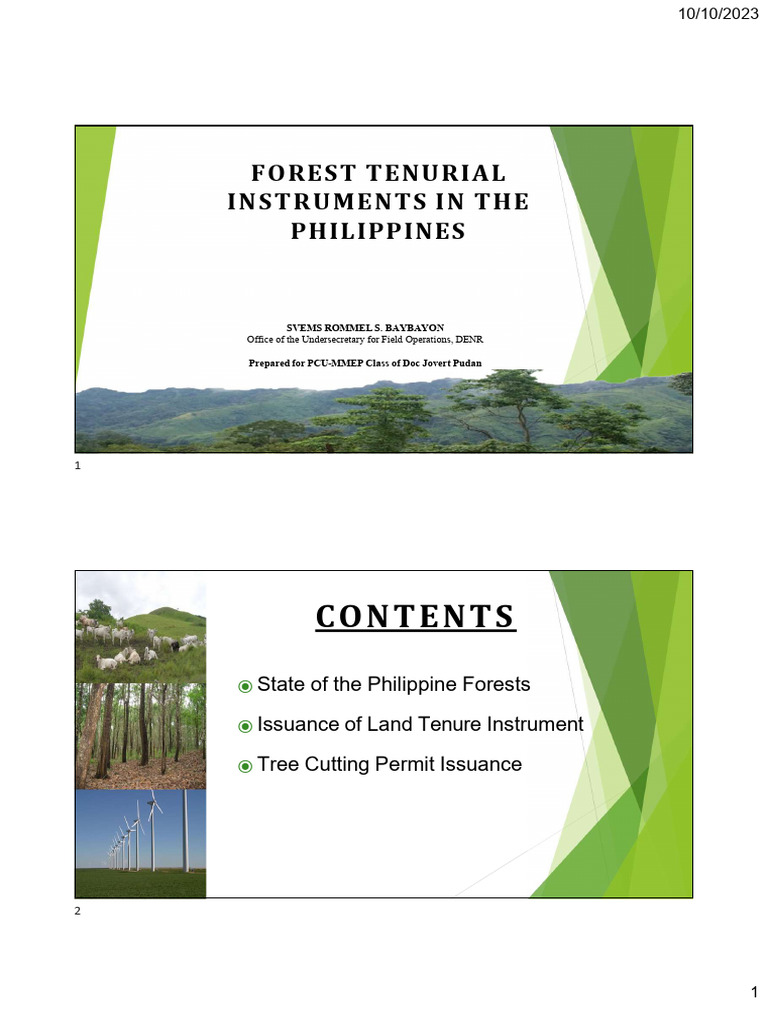 Tenurial Instruments in Philippine Forestry | PDF | Forests | Forestry