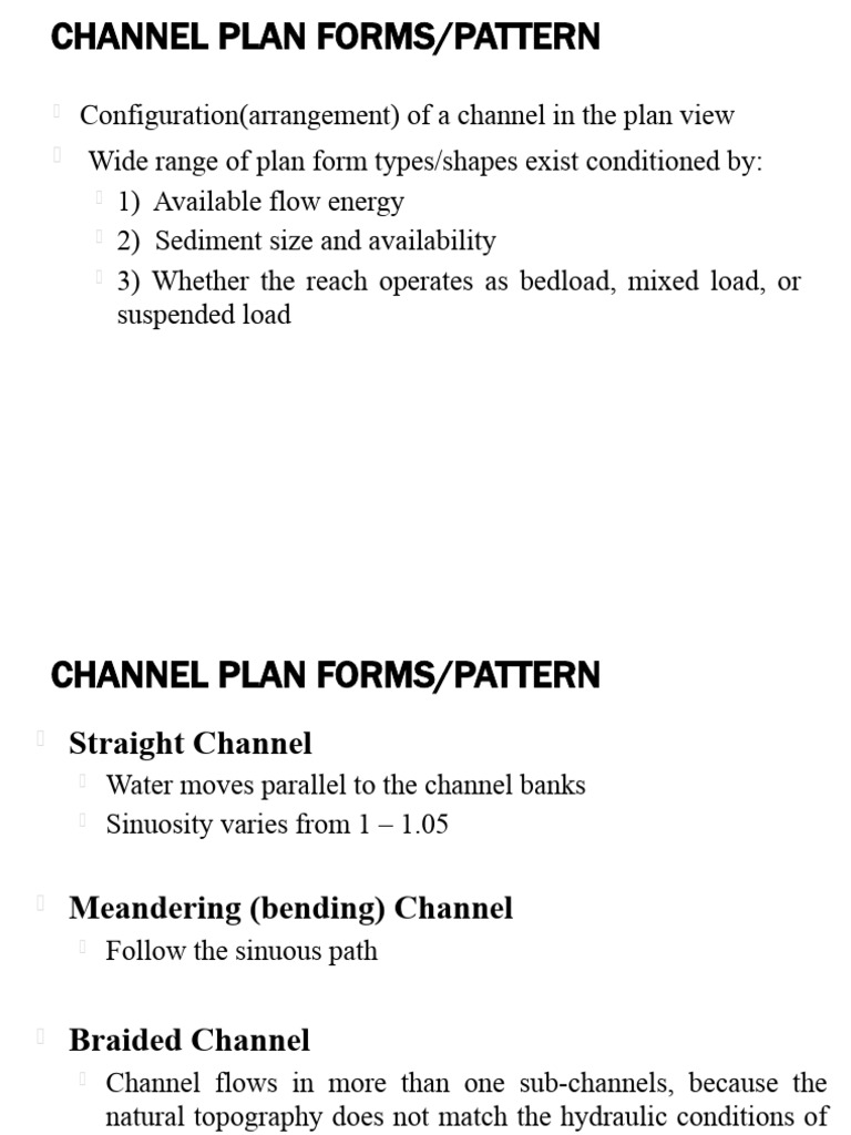 Canal Design and Sinuosity Analysis | PDF | River | Force