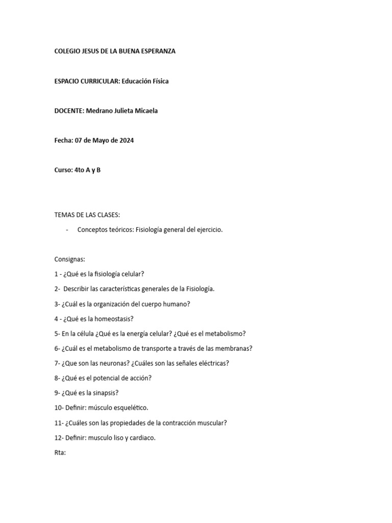 Educación Física Pdf Músculo Neurona