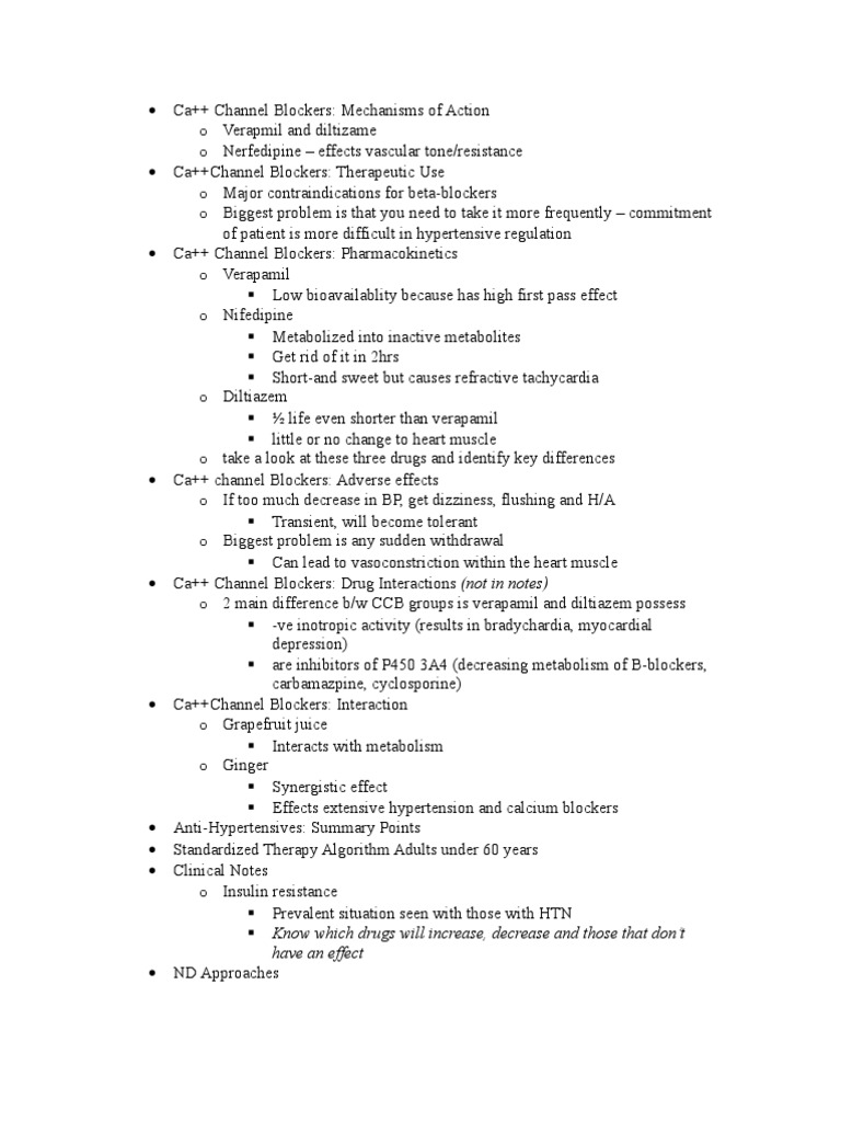 Diltiazem in Calcium Channel Blockers | PDF | Coagulation | Cardiology