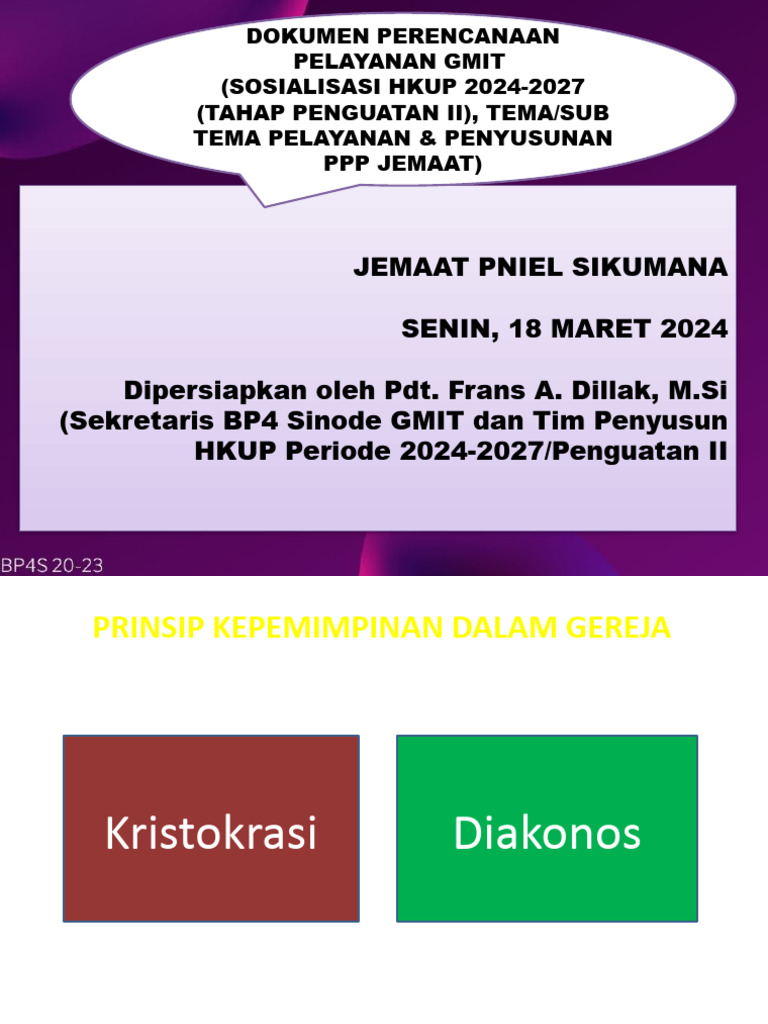 Rencana Pelayanan GMIT 2024-2027 | PDF