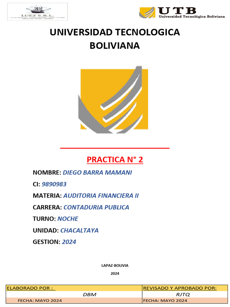 Auditoría Financiera Luez S.R.L. 2024 | PDF | Contabilidad | Bancos