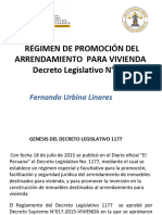 Régimen de Promoción Del Arrendamiento para Vivienda Decreto Legislativo #1177