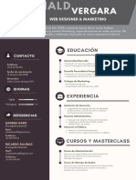 Curriculum CV Marketing Profesional Gris Oscuro