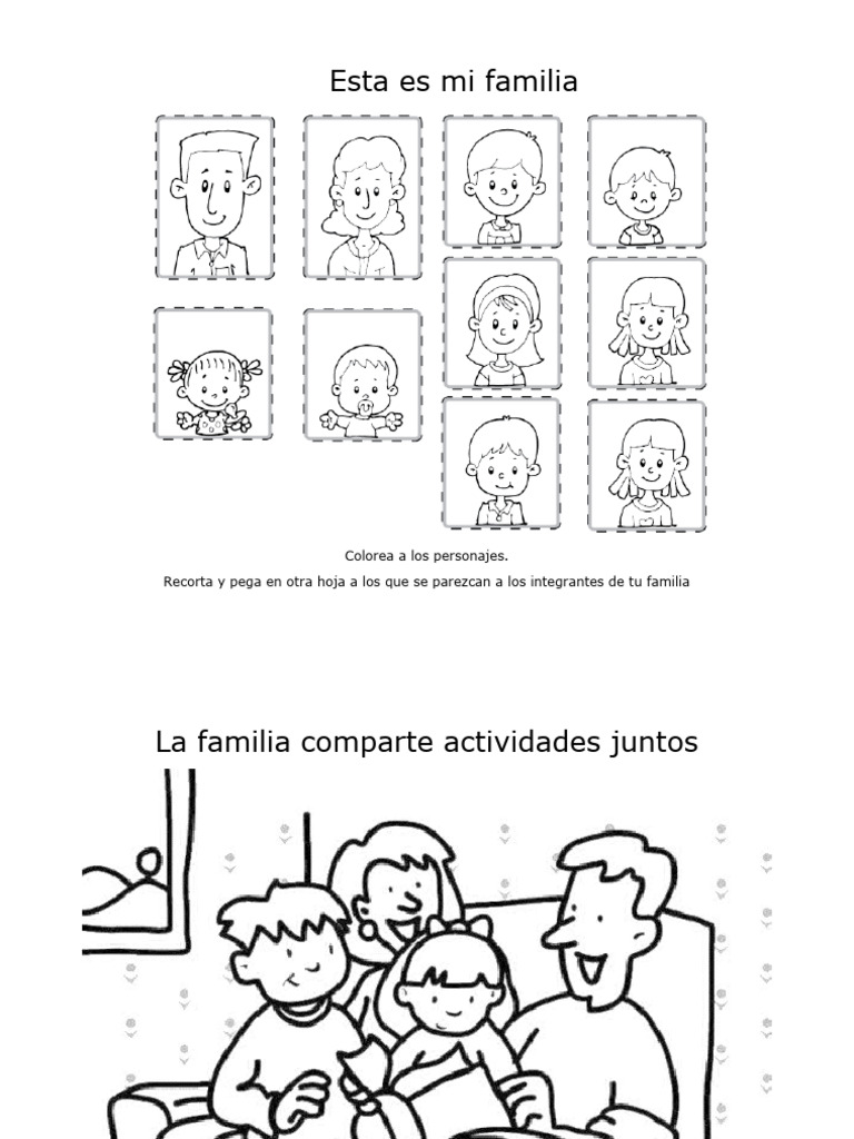 Dibujos para colorear de la familia | PDF