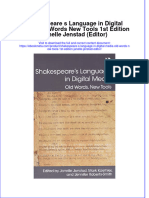 Ebook Shakespeare S Language in Digital Media Old Words New Tools 1St Edition Janelle Jenstad Editor Online PDF All Chapter