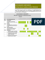 Questionnaire Components Data Item 4: Destination of Agricultural Produce