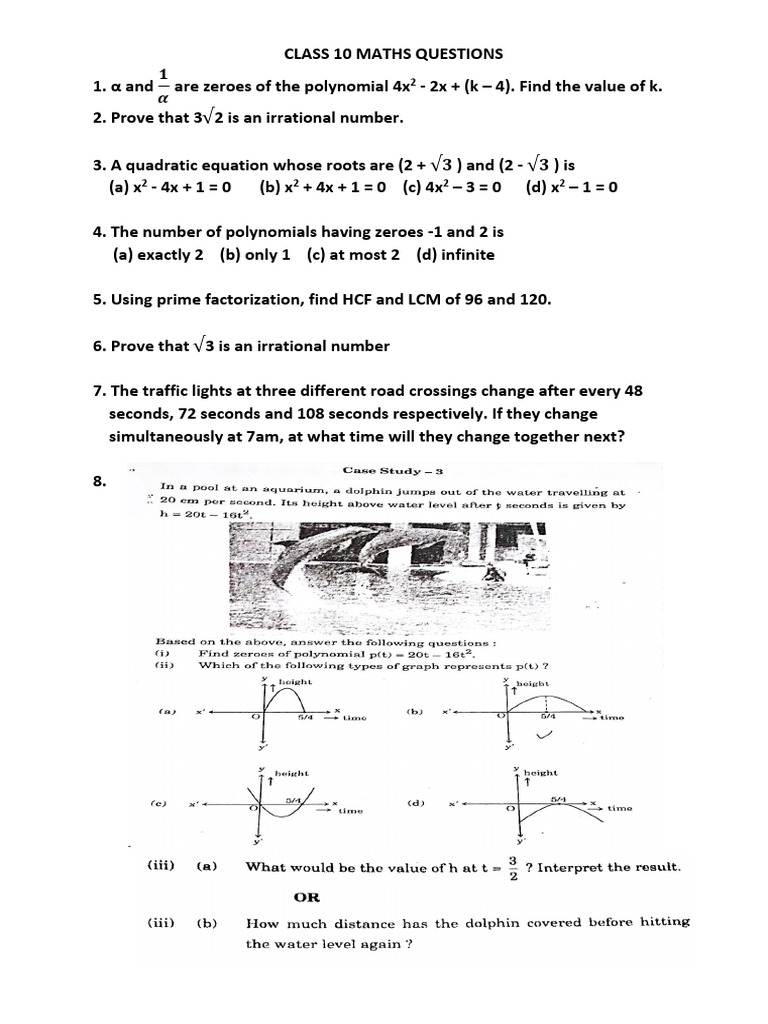 Class 10 ch 1and 2 revision pdf polynomial factorization