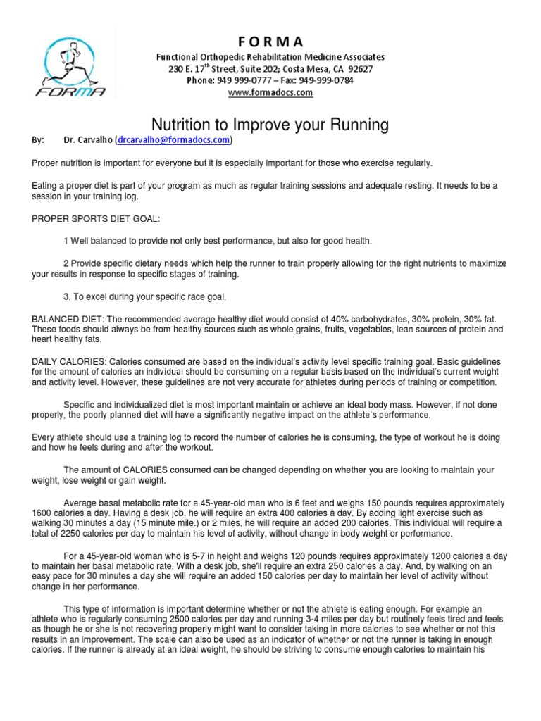 Nutrition Tips for Runners | PDF | Dietary Fiber | Diet & Nutrition