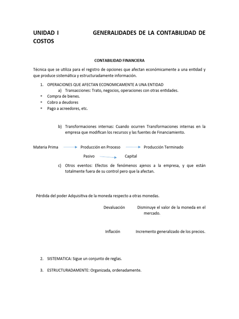 Generalidades de Contabilidad de Costos | PDF | Contabilidad | Costo