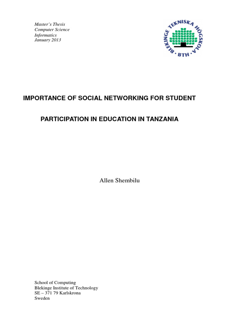 Importance of sn for students participation in tanzanya pdf web 2 0