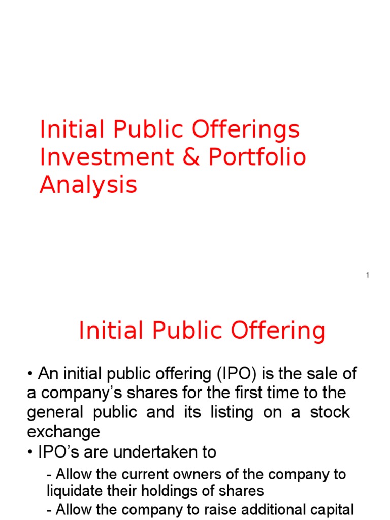 IPO Underpricing and Market Trends | PDF | Initial Public Offering ...