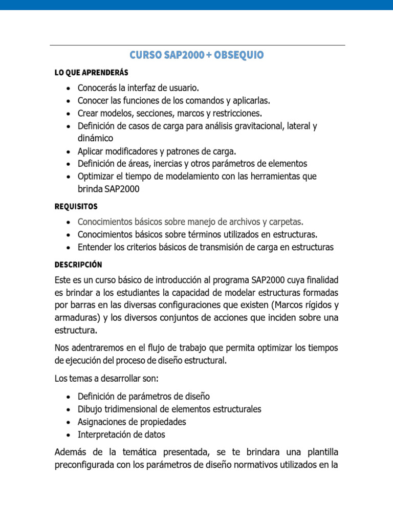 Curso Sap2000 | PDF | Diseño | Concreto reforzado