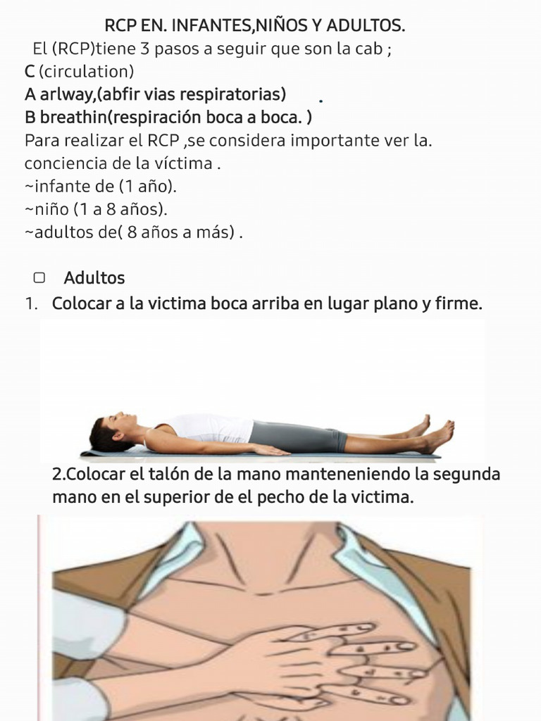 Reanimación Cardio Pulmonar (RCP) | PDF