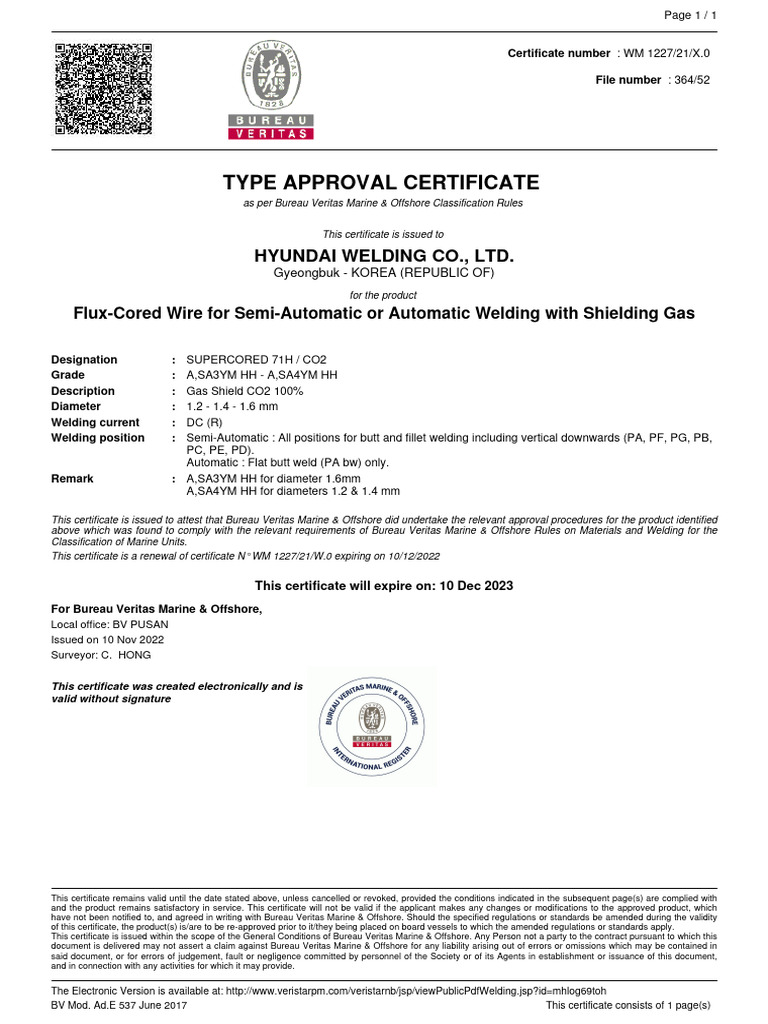 BV - 2 - Supercored 71H | PDF | Welding | Construction