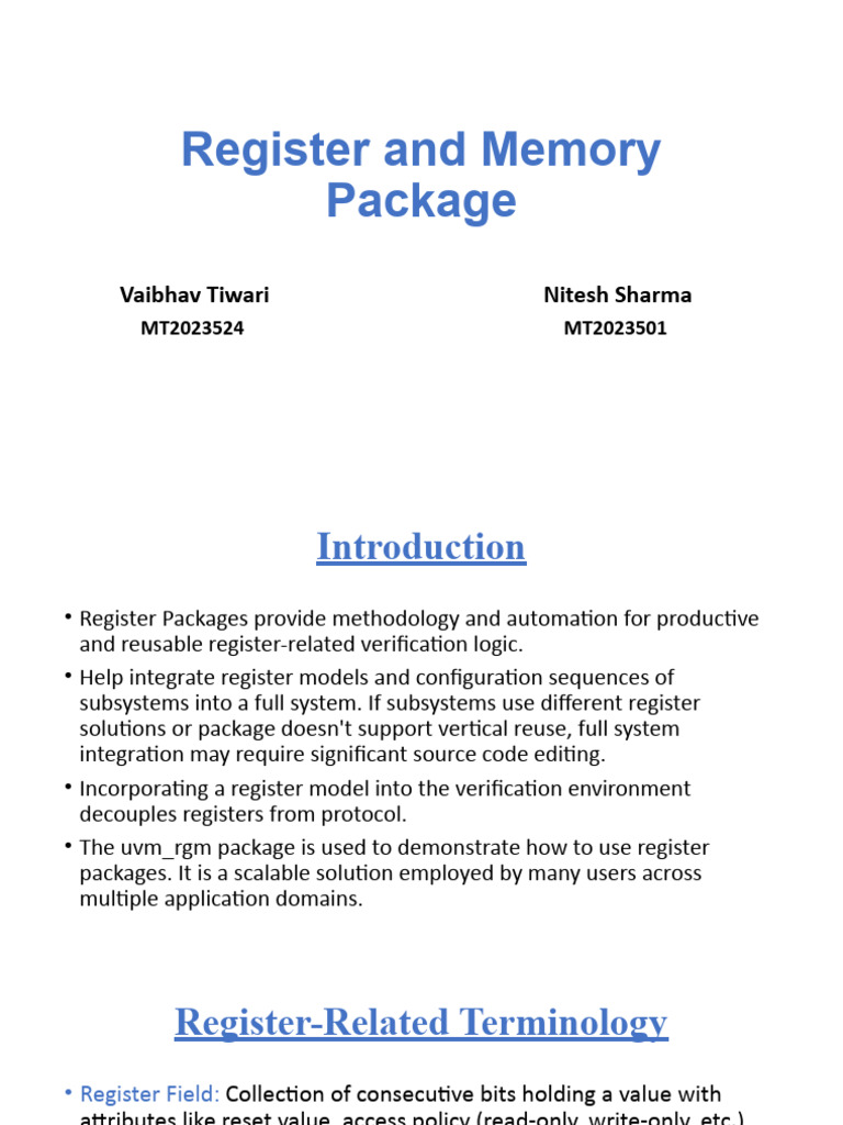 Register and Memory Package Overview | PDF | Databases | Database ...