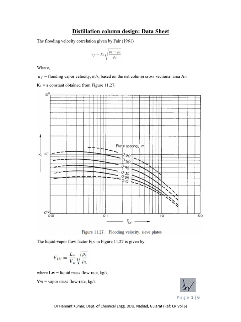 Tray Hydraulics Design Data Sheet | PDF