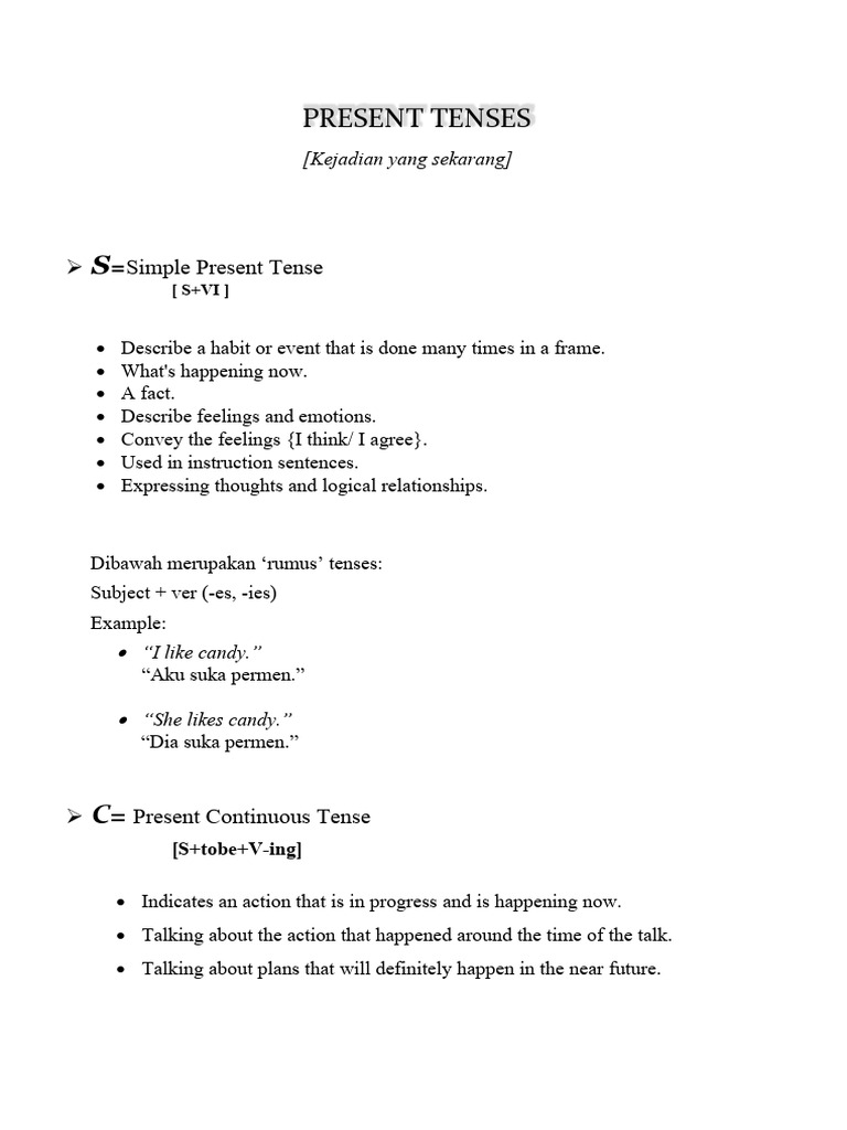 Panduan Lengkap Tenses Present | PDF